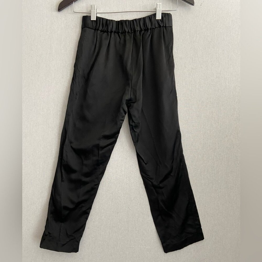 Babaton Aritzia COHEN Satin sheen black cropped pants Sz 00